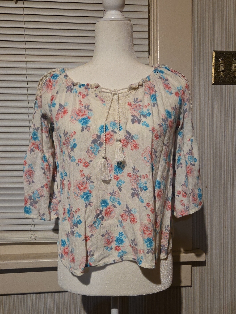 Floral Boho Womens Small Top